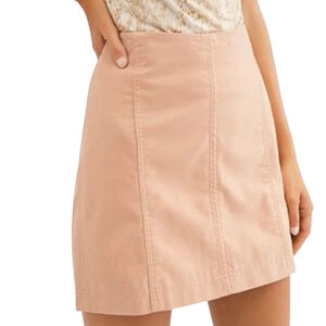 Free People Pale Pink Cotton Twill Blend Mini Skirt, Size 12